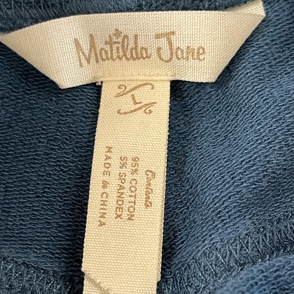 Matilda Jane Women's Blue Pant Size Small Elastic Waistband Side Pockets sku362 - Picture 2 of 6